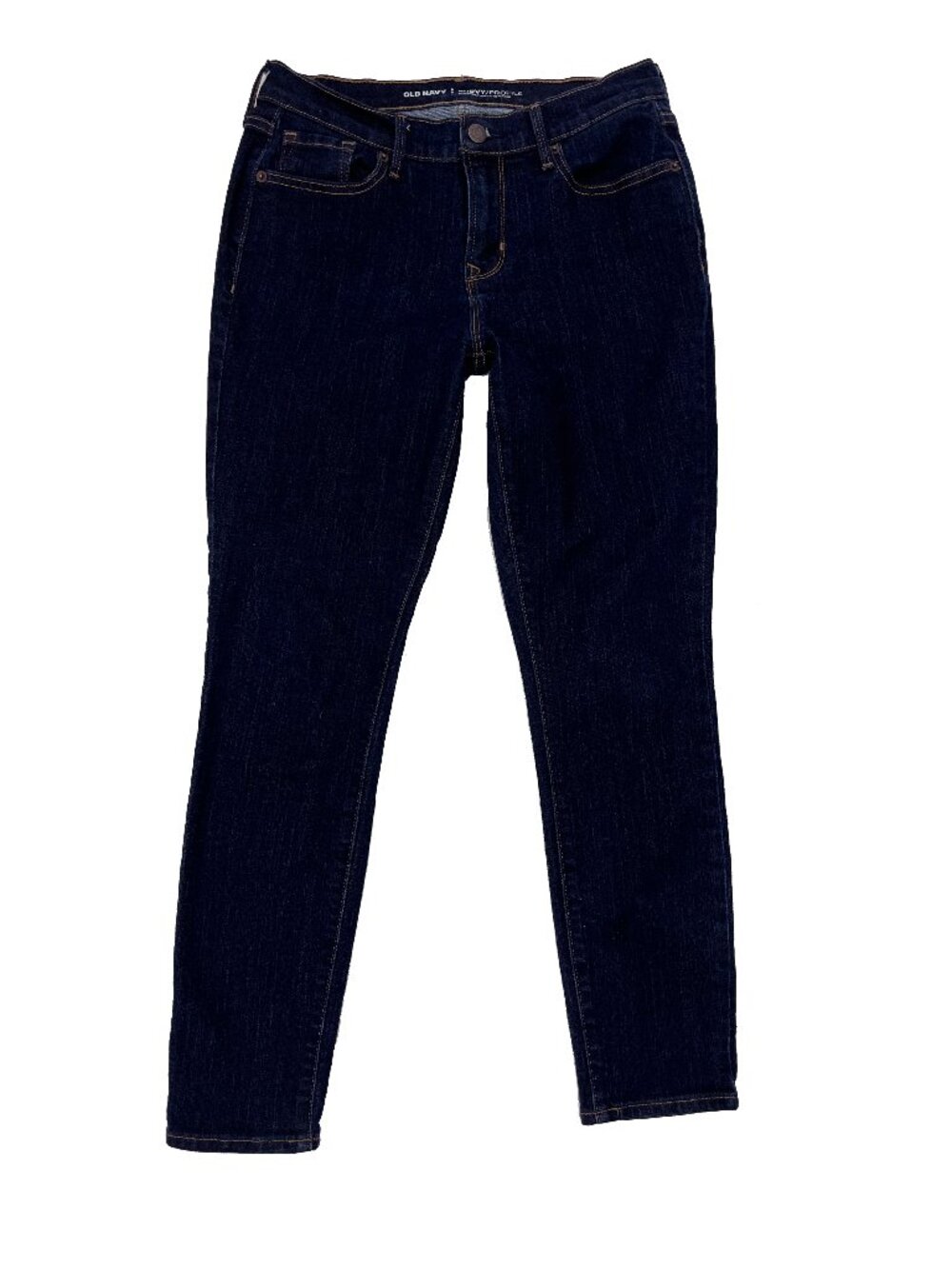 Old Navy Curvy Profile Jeans Womens 4 Short Dark Blue Wash Mid Rise Stretch